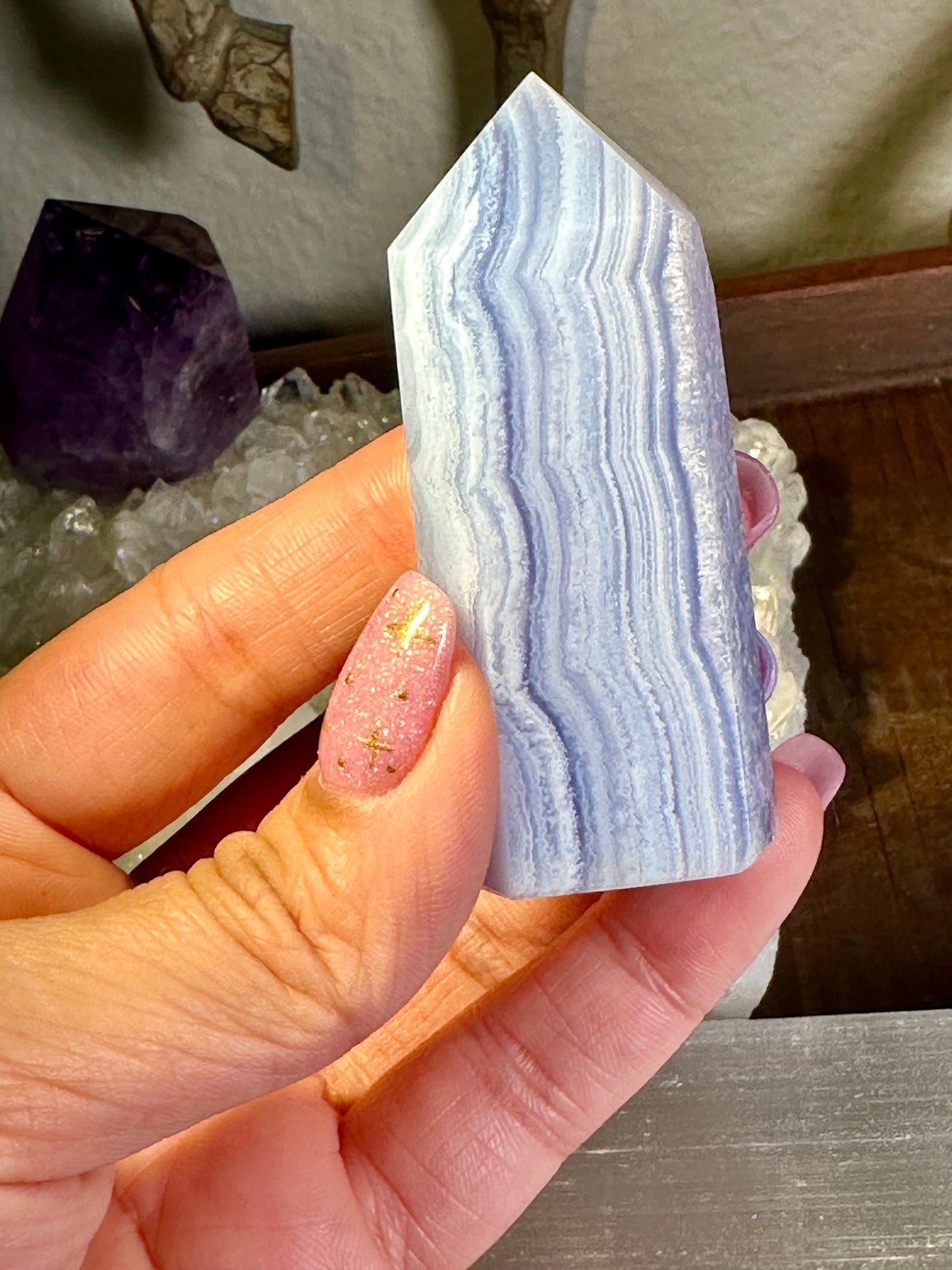 Blue Lace Agate Tower