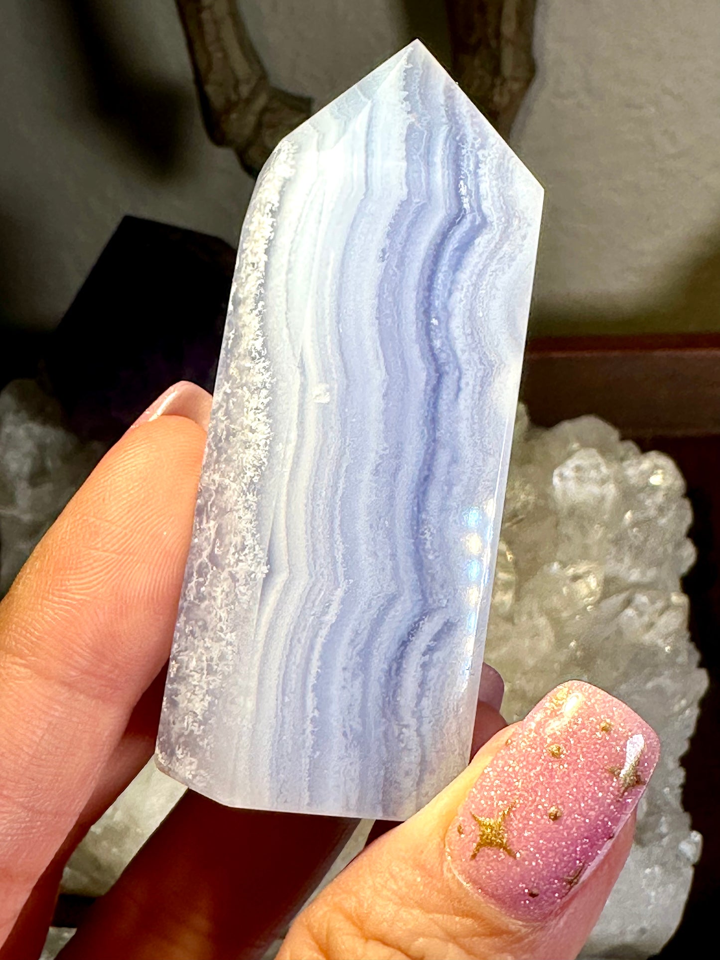 Blue Lace Agate Tower