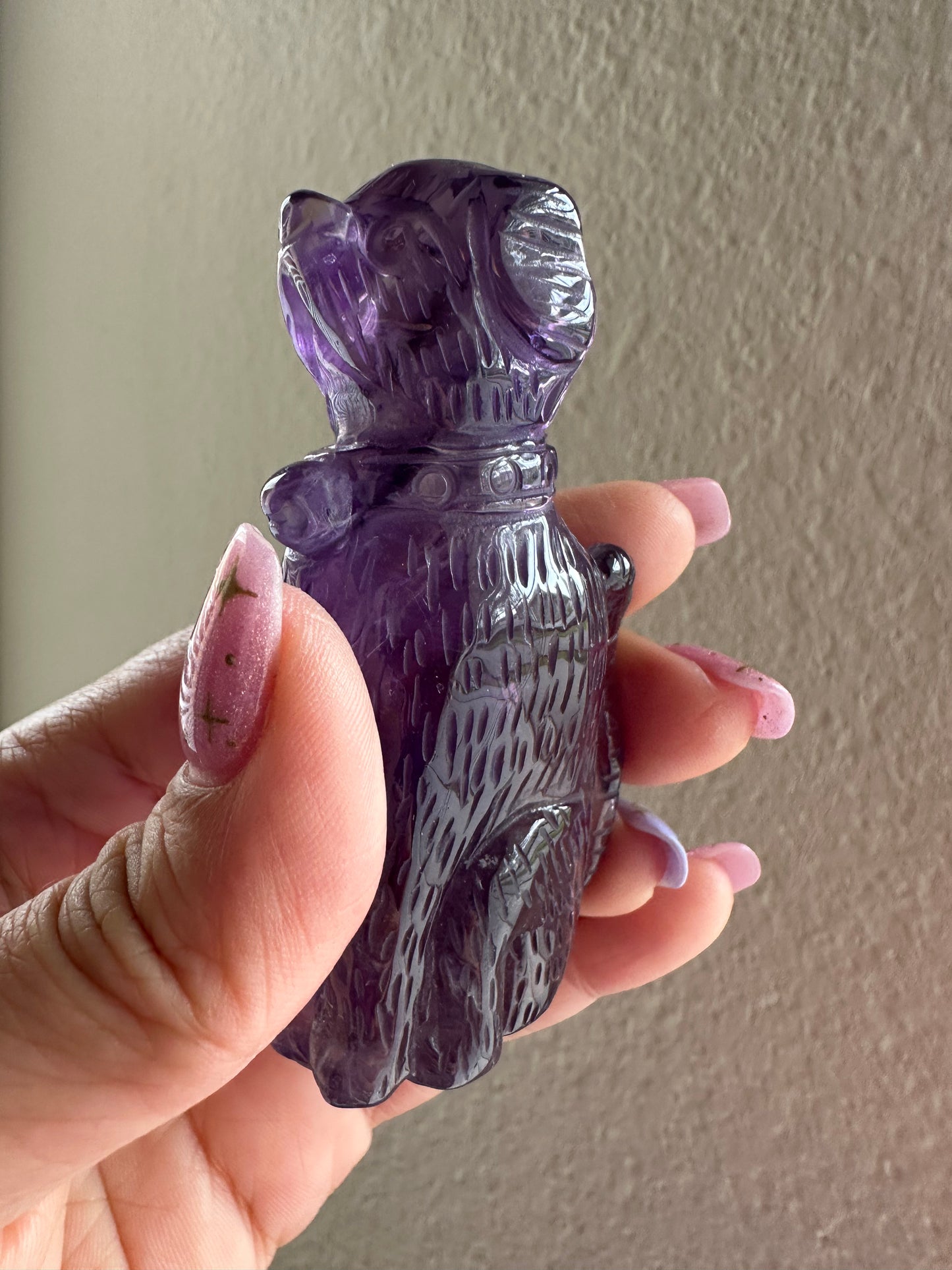 Amethyst Dog Carving