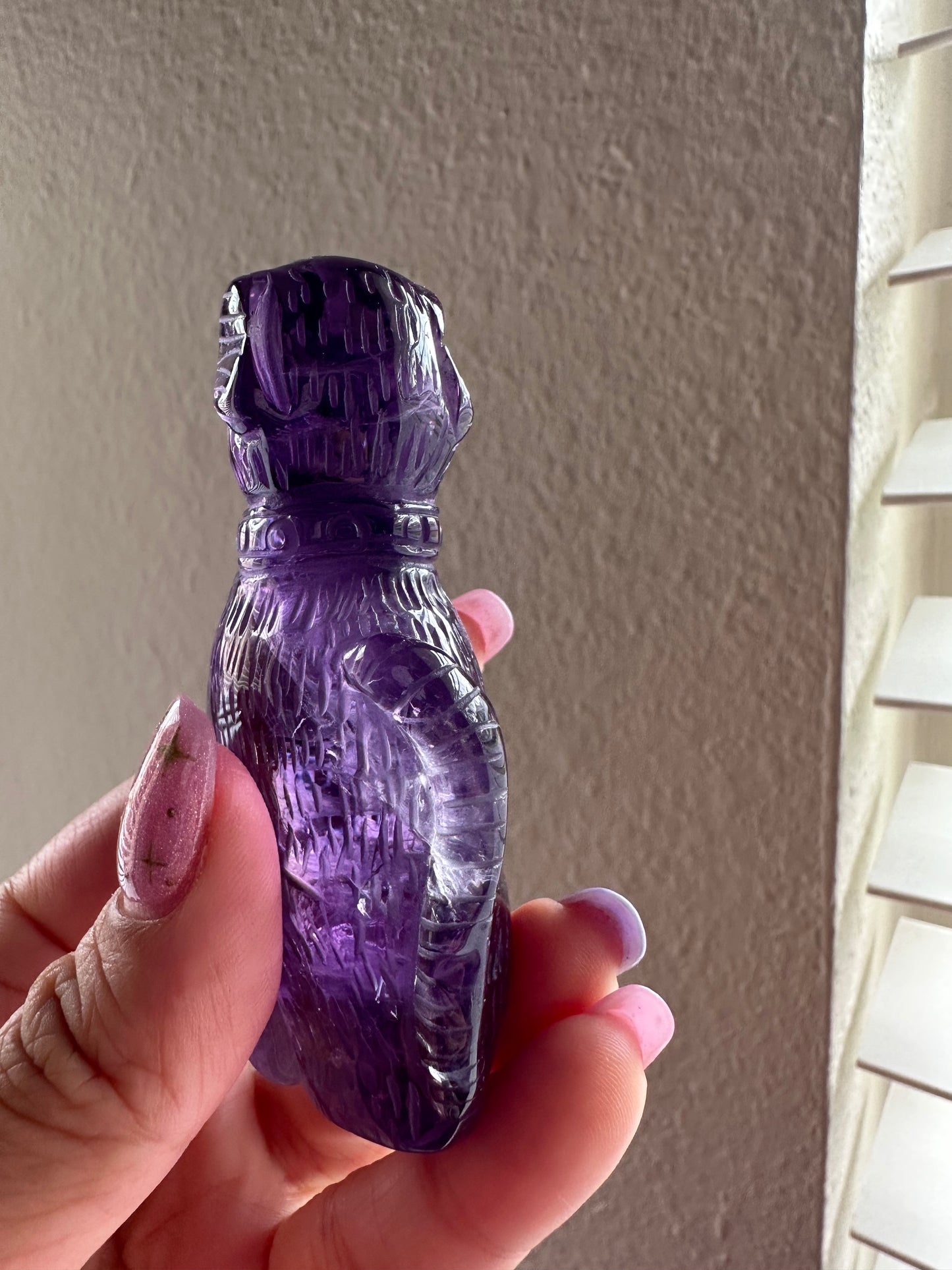 Amethyst Dog Carving