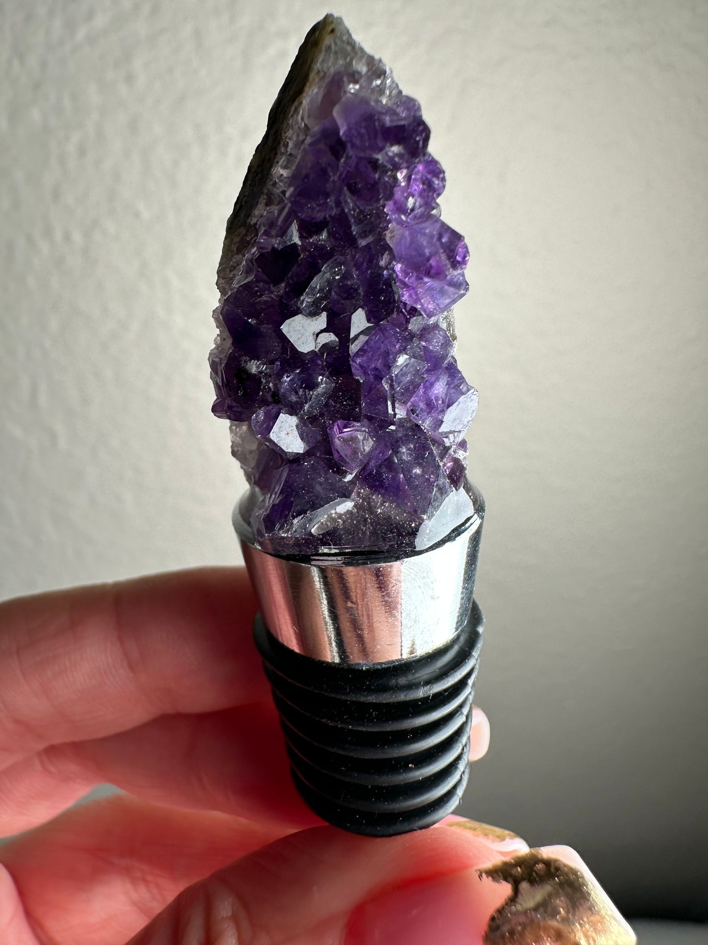 Amethyst Silver Wine Stopper