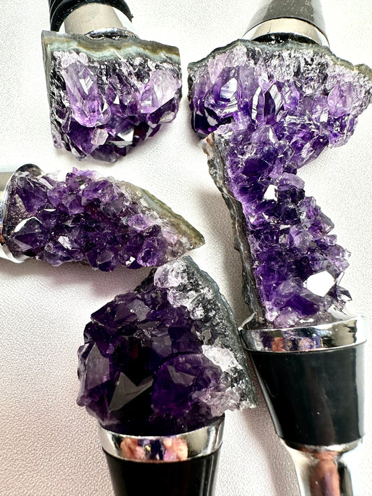 Amethyst Silver Wine Stopper