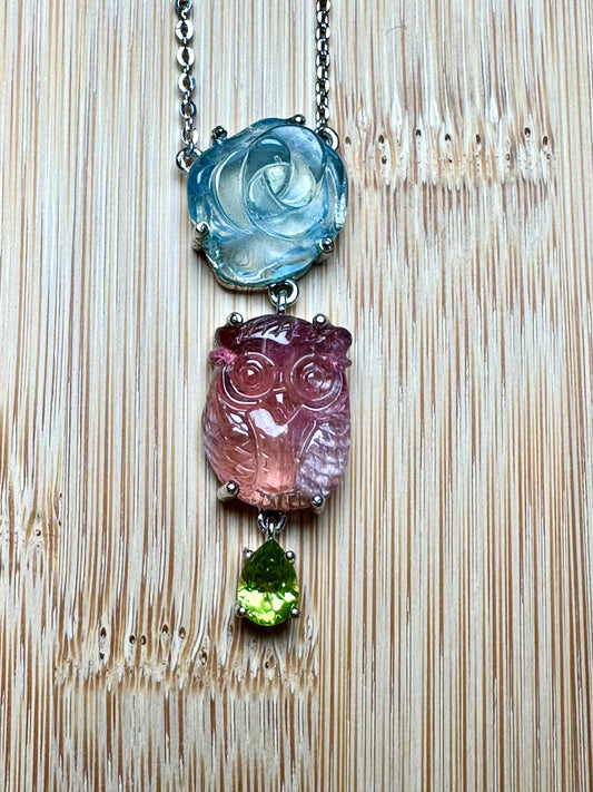 The Owl and The Rose Necklace