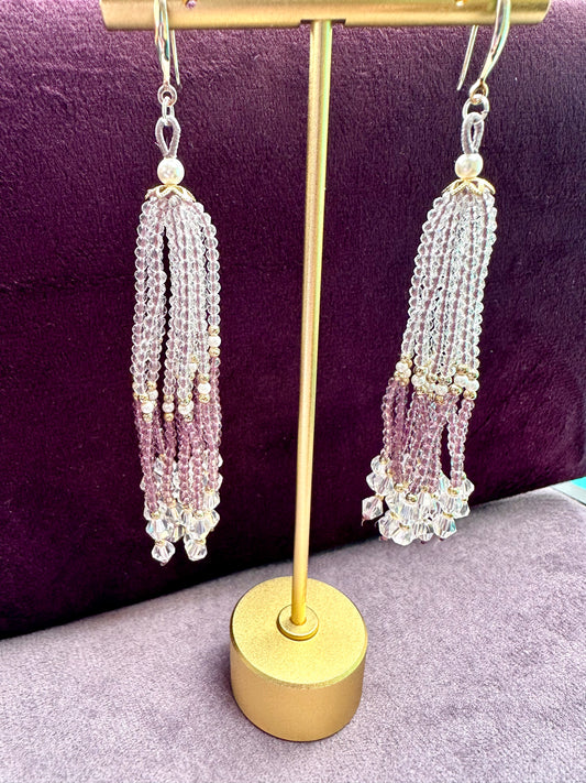 Pink Beaded Earrings