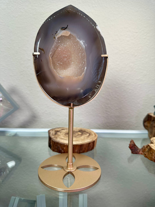 Peach Druzy Agate Statement Decoration