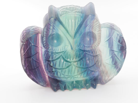 Rainbow Fluorite Owl