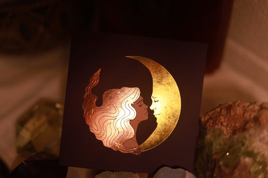 Violet and The Moon Greeting Card